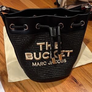 Marc Jacobs Black and Gold Woven Bucket Bag